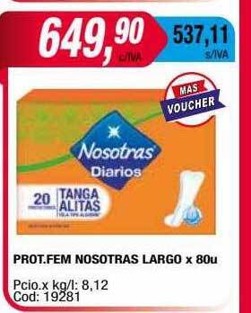 Maxiconsumo Prot. fem nosotras largo oferta