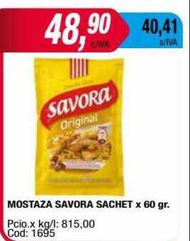Maxiconsumo Mostaza savora sachet oferta