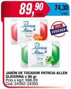 Maxiconsumo Jabón de tocador patricia allen glicerina oferta