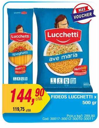 Maxiconsumo Fideos lucchetti oferta