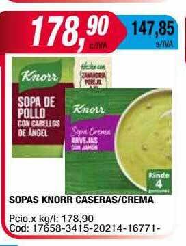 Maxiconsumo Sopas knorr caseras crema oferta