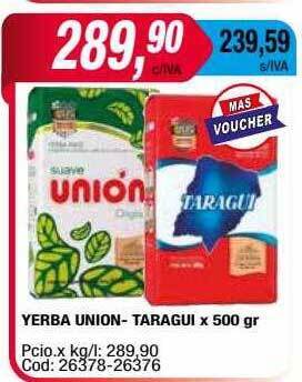 Maxiconsumo Yerba union- taragui oferta