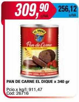 Maxiconsumo Pan de carne el dique oferta