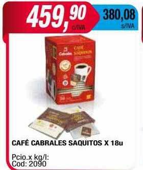 Maxiconsumo Café cabrales saquitos oferta