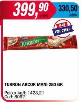 Maxiconsumo Turron arcor mani oferta