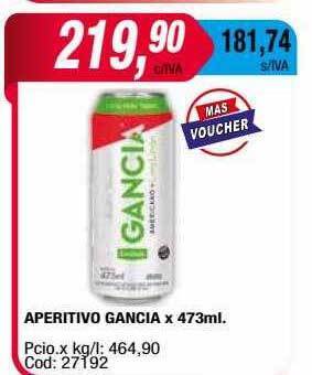Maxiconsumo Aperitivo gancia oferta
