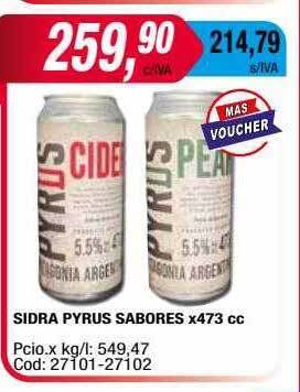 Maxiconsumo Sidra pyrus sabores oferta