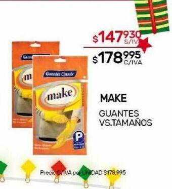 Nini Mayorista Make guantes vs tamaños oferta