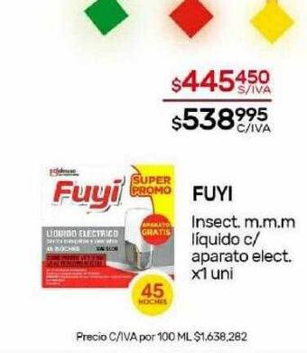 Nini Mayorista Fuyi insect m.m.m. liquido c aparato elect oferta