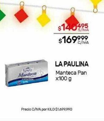 Nini Mayorista La paulina manteca pan oferta