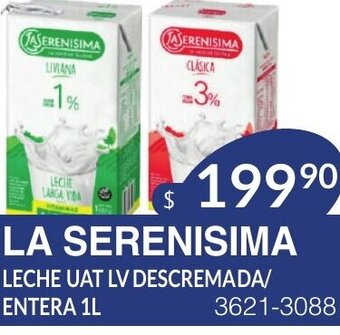 Masivos La Serenisima Leche Uat LV Descremada/ Entera 1L oferta