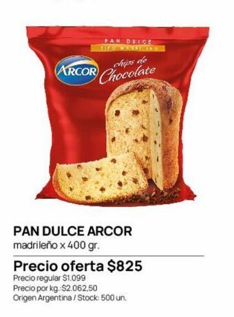 Jumbo Pan dulce arcor oferta