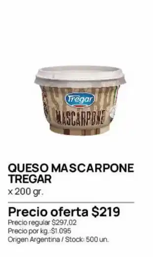 Jumbo Queso mascarpone tregar oferta