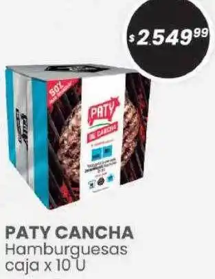 Arcoiris Supermercados Paty cancha hamburguesas caja oferta