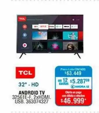 Perozzi Tcl android tv 32 oferta
