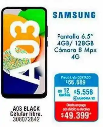 Perozzi Samsung a03 black celular libre oferta