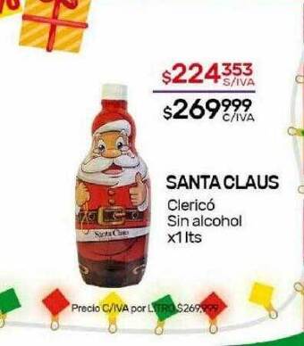 Nini Mayorista Santa claus clericó sin alcohol oferta
