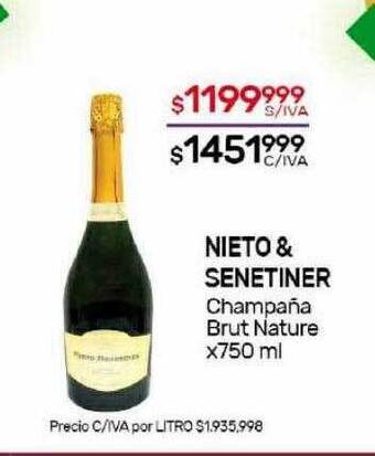 Nini Mayorista Nieto & senetiner champaña brut nature oferta