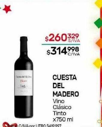 Nini Mayorista Cuesta del madero vino clasico tinto oferta