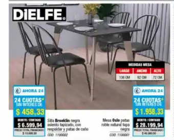 Rio Shop Deco Silla brooklin negra mesa oslo pastas roble natural tapa oferta