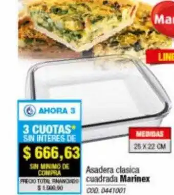 Rio Shop Deco Asadera clasica cuadrada marinex oferta