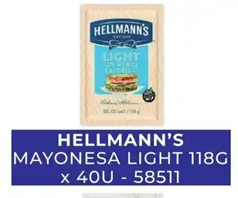 Masivos Hellmann's Mayonesa Light 118g x 40u oferta