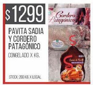 Pavita sadia y cordero patagónico kg