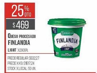 Disco Queso procesado finlandia light 290g oferta
