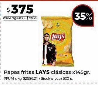 Disco Papas fritas lay's 145g oferta