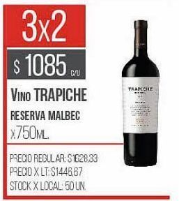 Disco Vino trapiche reserva malbec 750ml oferta