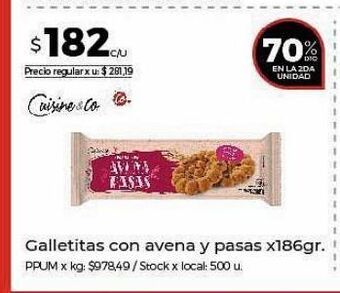 Disco Galletas con avena y pasas 186g oferta