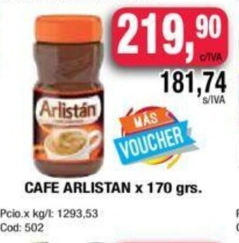 Maxiconsumo Arlistán Cafe x 170 grs. oferta