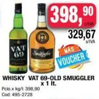 Maxiconsumo Whisky Vat 69-Old Smuggler x 1 lt. oferta