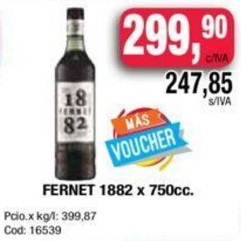 Maxiconsumo Fernet 1882 x 750cc. oferta