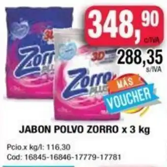 Maxiconsumo Zorro Jabon Polvo x 3 kg oferta