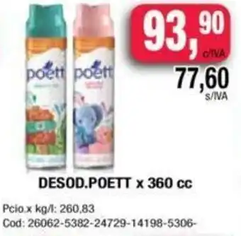 Maxiconsumo Poett Desod. x 360 cc oferta
