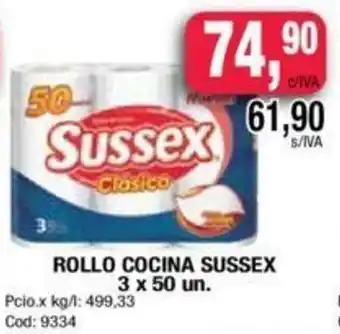 Maxiconsumo Sussex Rollo Cocina 3 x 50 un. oferta