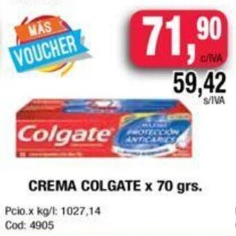 Maxiconsumo Colgate Crema x 70 grs. oferta