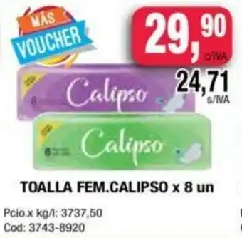 Maxiconsumo Calipso Toalla Fem. x 8 un oferta