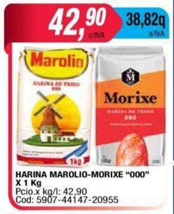 Maxiconsumo Marolio-Morixe Harina "000" x 1 Kg oferta
