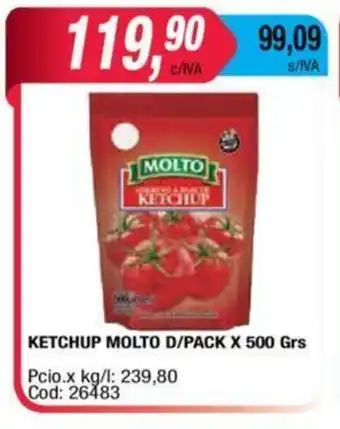 Maxiconsumo Molto Ketchup D/Pack x 500 Grs oferta