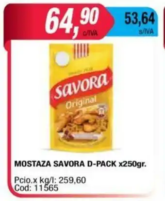 Maxiconsumo Savora Mostaza D-Pack x250gr. oferta