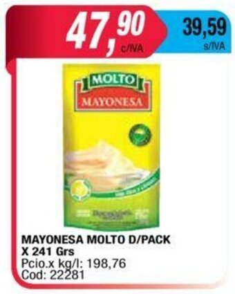 Maxiconsumo Molto Mayonesa D/Pack x 241 Grs oferta