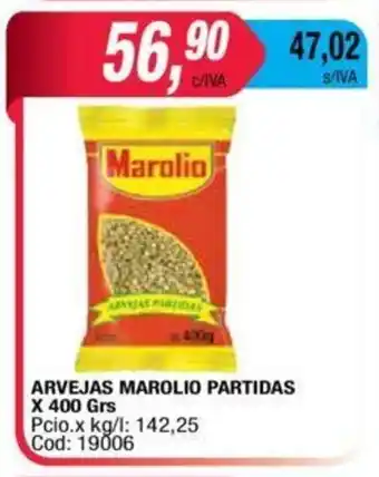 Maxiconsumo Marolio Arvejas Partidas x 400 Grs oferta
