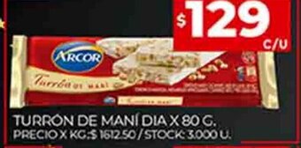Supermercados DIA Turrón de Maní Dia x 80g. oferta