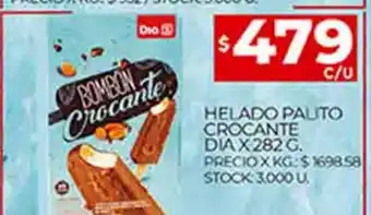 Supermercados DIA Helado Palito Crocante Dia x 282g, oferta
