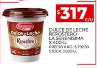 Supermercados DIA Dulce de Leche Repostero La Serenisima x 400g. oferta