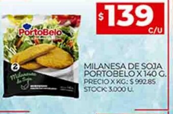 Supermercados DIA Milanesa de Soja Portobelo x 140g oferta