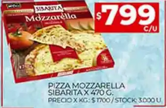 Supermercados DIA Pizza Mozzarella Sibarita x 470g oferta
