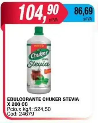 Maxiconsumo Chuker Stevia Edulcorante x 200 CC oferta